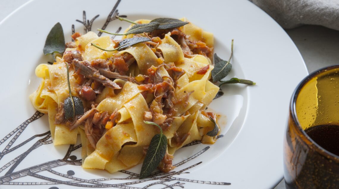 Pappardelle on duck.